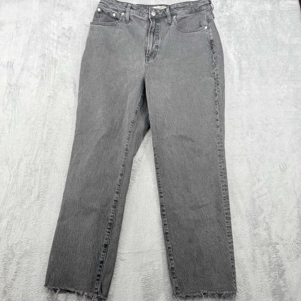 Madewell Jeans Womens 32 Perfect Vintage Jean Straight Leg Crinkle‎ Denim  Black